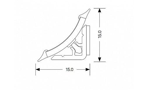 Плинтус SLIM LINE PLUS REHAU алюминий (4,2м)