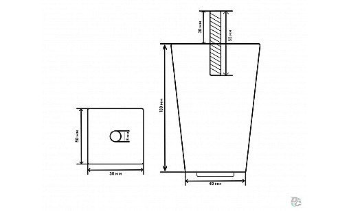 Ніжка акрилова квадратна 50*50мм