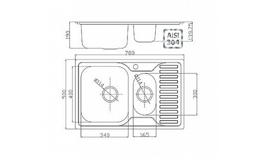 Мойка нержавеющая FABIANO BR 78*50*15 Polish (0,8) 8213.401.0012 Мойка нержавеющая FABIANO BR 78*50*15 Polish (0,8) 8213.401.0012