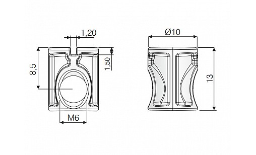 Цилиндр под винт М6x13 мм (M-SBNZN)