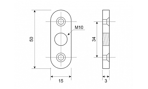 Пластина овальна для ніжки М10 Пластина овальна для ніжки М10