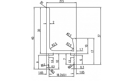 Ручка-профиль Н-2 18 мм L-3,95м накладная WHT Белый ДС СтандартЛайн Ручка-профиль Н-2 18 мм L-3,95м накладная WHT Белый ДС СтандартЛайн