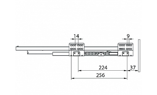 Тандембокс SLIM 18мм L-550 Н=118мм (графит)  ДС ПремиумЛайн