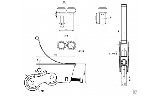 Комплект роликов усиленных для открытого профиля ДС ПремиумЛайн
