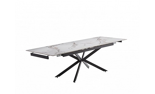 Стіл обідній МАГНУМ 1800(2600)*900*760 нефрит білий/чорний