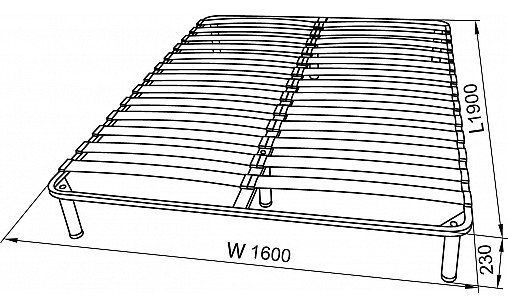 Каркас 1900х1600 двуспальный   ножки