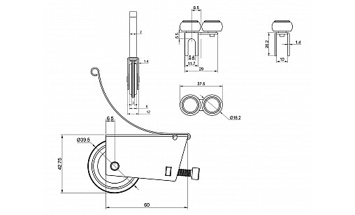 Комплект роликов для открытого профиля ДС ПремиумЛайн Комплект роликов для открытого профиля ДС ПремиумЛайн