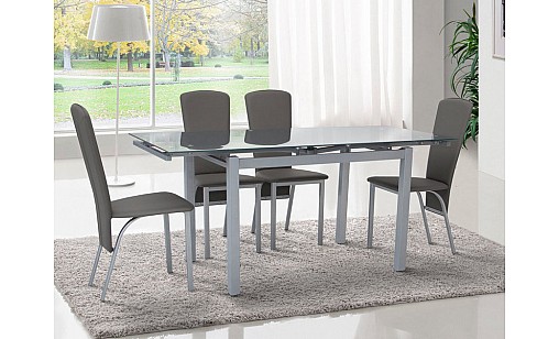 Стіл обідній ВЕНДІ 800(1300)*650 сірий СКЛО Стіл обідній ВЕНДІ 800(1300)*650 сірий СКЛО