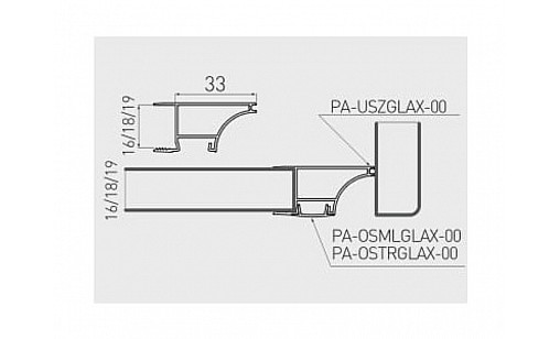 Профиль LED торцевой, алюминий, 2м PA-GLAXWN-AL GTV Профиль LED торцевой, алюминий, 2м PA-GLAXWN-AL GTV