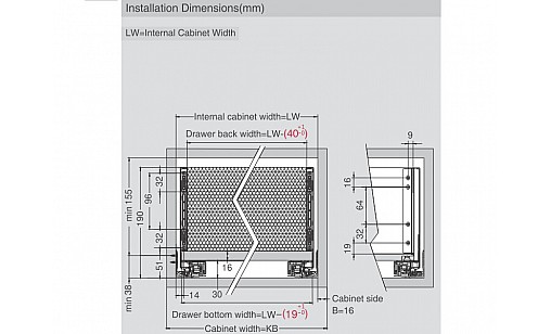 ДТС SLIM Тандембокс графит L-400/172 Tip-on HT434004A11 (Е30)