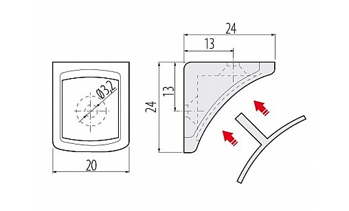 Уголок монтажн один махонь GTV PM-NAR1003-731 Уголок монтажн один махонь GTV PM-NAR1003-731