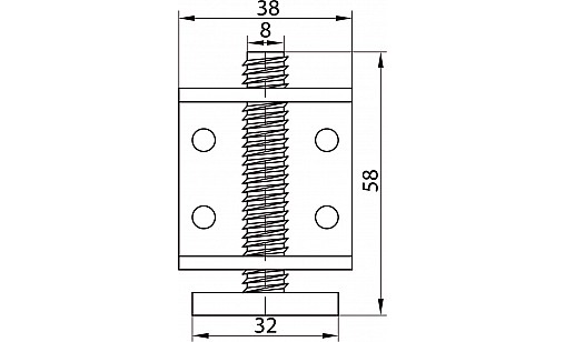 Нiжка М10 з С-подібним кріпленням регульована