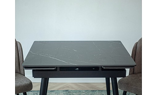 Стол обеденный Connor 900(1400)*750*760 Shks Black Matt