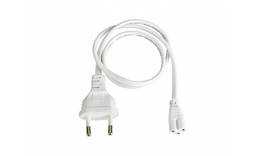 Кабель питания для светильников Т5 60см белый с вилкой Biom