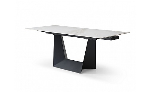 Стіл обідній Edmund 1400(2000)*850*750 White Golden Glossy