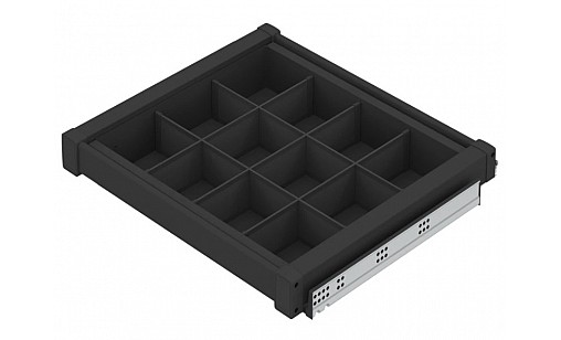 Полиця з ячейками бокового кріплення Starax 560-590*475*170мм 600мм антрацит S-6805