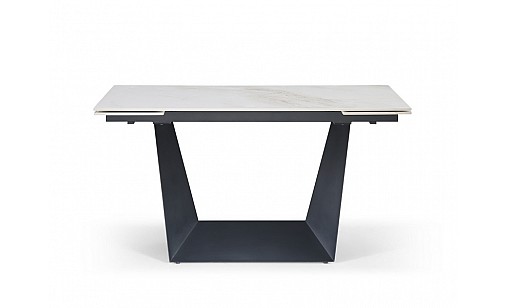 Стіл обідній Edmund 1400(2000)*850*750 White Golden Glossy