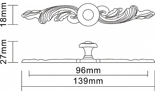 Ручка K-110 G4 Бронза Античная ДС ОптимаЛайн