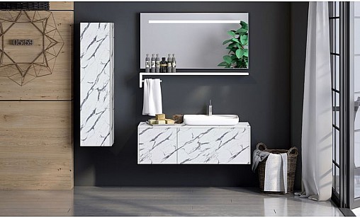 Компакт-плита LUXEFORM L/W640/C Мрамор Паросский / белое ядро 2097х649х12 мм