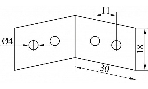 Кутник монтажний металевий 30х30мм ДС Кутник монтажний металевий 30х30мм ДС