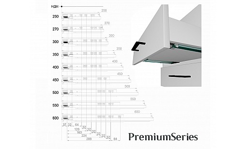 Тандем повного висування Push to open Clip-on L-400мм 18мм ДС ПреміумЛайн Тандем повного висування Push to open Clip-on L-400мм 18мм ДС ПреміумЛайн