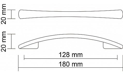 Ручка DN 90/128 G5 Нікель Матовий (Сатин) ДС ОптимаЛайн