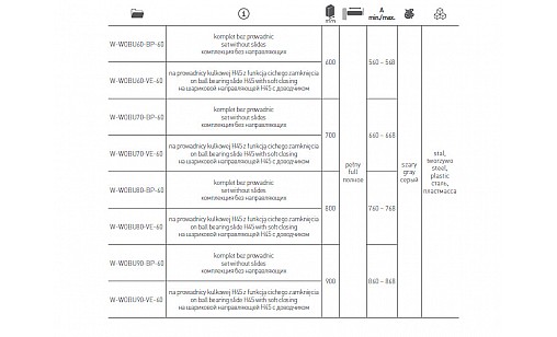 Полиця для взуття без напрямних SMART 800 мм графіт W-WOBU80-BP-60 GTV