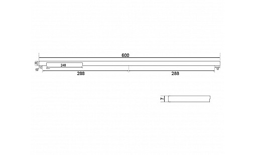 Ручка профільна DL 45/600 BLK Чорний ДС СтандартЛайн