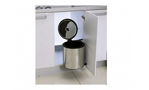 Ведро для мусора, навесное, Хром-Черный