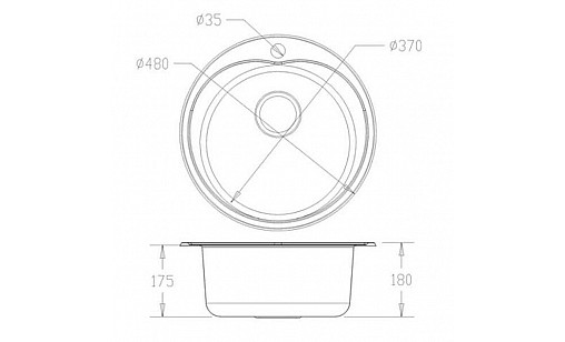 Мойка нержавеющая FABIANO Ф-480 Satin (0,8) 8211.401.0409