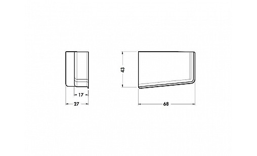 Заглушка на підвіс сталь нікельована, ліва 290.05.681 Hafele/Camar 806 Заглушка на підвіс сталь нікельована, ліва 290.05.681 Hafele/Camar 806
