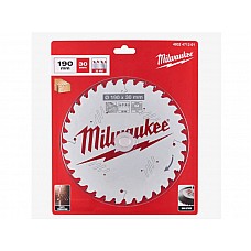 Диск пиляльний 190*30*36 зубів PFTE THIN KERF Milwaukee Диск пиляльний 190*30*36 зубів PFTE THIN KERF Milwaukee