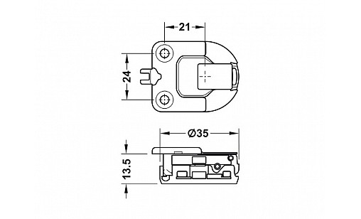 Завіса Duomatic Plus LAPIS 110* накладна, під шуруп, 24/21 Hafele 329.08.505