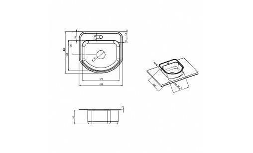 Мийка нержавіюча LIDZ 4749 Satin 0,8*180 мм Мийка нержавіюча LIDZ 4749 Satin 0,8*180 мм