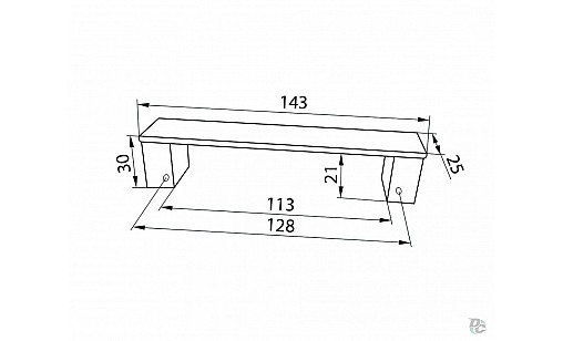 Ручка меблева DL 35M/128 BRNS Коричневий (Структура)/AL Алюміній ДС СтандартЛайн