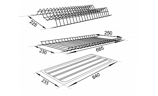 Сушарка для посуду в секцію 700мм Біла термопластична  ДС СтандартЛайн