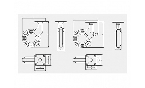 Меблевий ролик GIRA d 60 чорний   хром KM-GIRA-60MM-BH-20 GTV