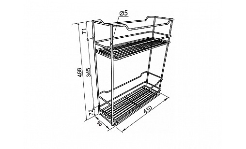 Карго 150/2 эмаль Белое с боковым креплением полного выдвижения ДС Карго 150/2 эмаль Белое с боковым креплением полного выдвижения ДС