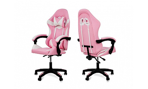 Крісло геймерське SLIM рожеве/біле