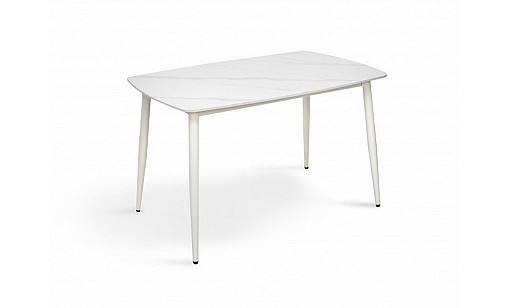 Стіл обідній КІПАРИС 1200*800*760 білий мармур/білий