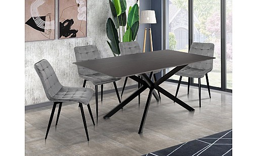 Стіл обідній ГРІНВІЧ 1600*900*760 мармур/чорний Стіл обідній ГРІНВІЧ 1600*900*760 мармур/чорний