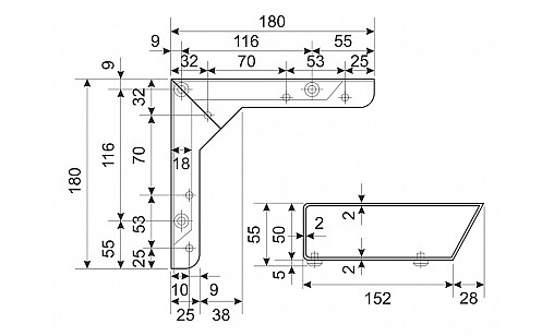 Ножка NZ 65/55 G2 Хром Н=55мм ДС СтандартЛайн