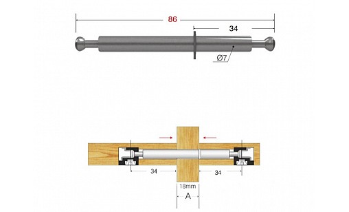 Болт эксцентриковой стяжки двойной 86мм с шайбой 102-02-09-403 Болт эксцентриковой стяжки двойной 86мм с шайбой 102-02-09-403