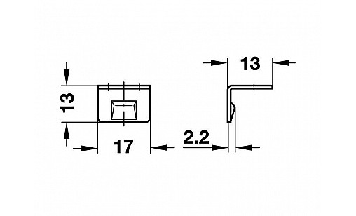 Відповідна планка до шпінгалета сталь нікільована 251.74.707 Hafele