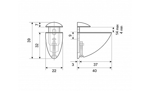 Пелікан 41х42мм Чорний ДС ОптимаЛайн Пелікан 41х42мм Чорний ДС ОптимаЛайн