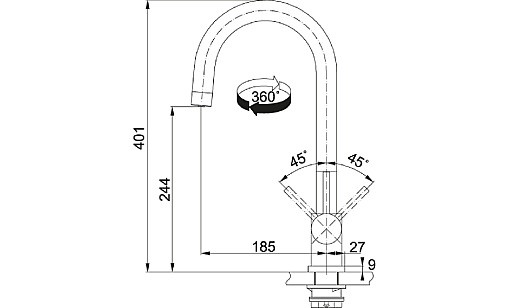 Смеситель Franke 120.0179.979 Eos Clear Water нерж.сталь Смеситель Franke 120.0179.979 Eos Clear Water нерж.сталь