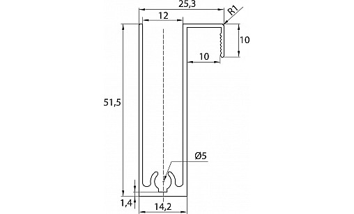 Профиль Модена нижний горизонтальный L-5,5м Графит Матовый ДС ПрофиЛайн Профиль Модена нижний горизонтальный L-5,5м Графит Матовый ДС ПрофиЛайн