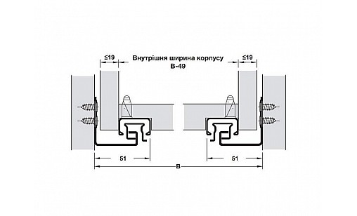 433.03.286 Напрямна прихованого монтажа L-500 мм Matrix Runner Um A30 п/в з доведенням 3D 500 мм Hafele 433.03.286 Напрямна прихованого монтажа L-500 мм Matrix Runner Um A30 п/в з доведенням 3D 500 мм Hafele