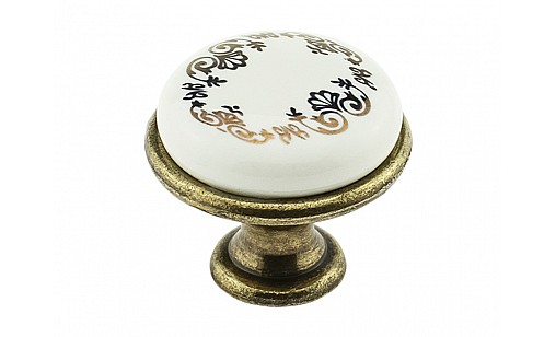 DG 193G4/MLK3 бронза старая/золотой орнамент (DG 19 G4/03M) ручка-кнопка ДС СтандартЛайн *