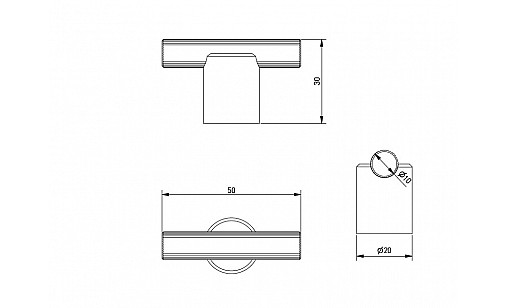 Ручка-кнопка LINEA Шліфована сталь GA-LINEA-1-06 GTV